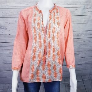 J.Crew Tunic 3/4 Orange Sz 6